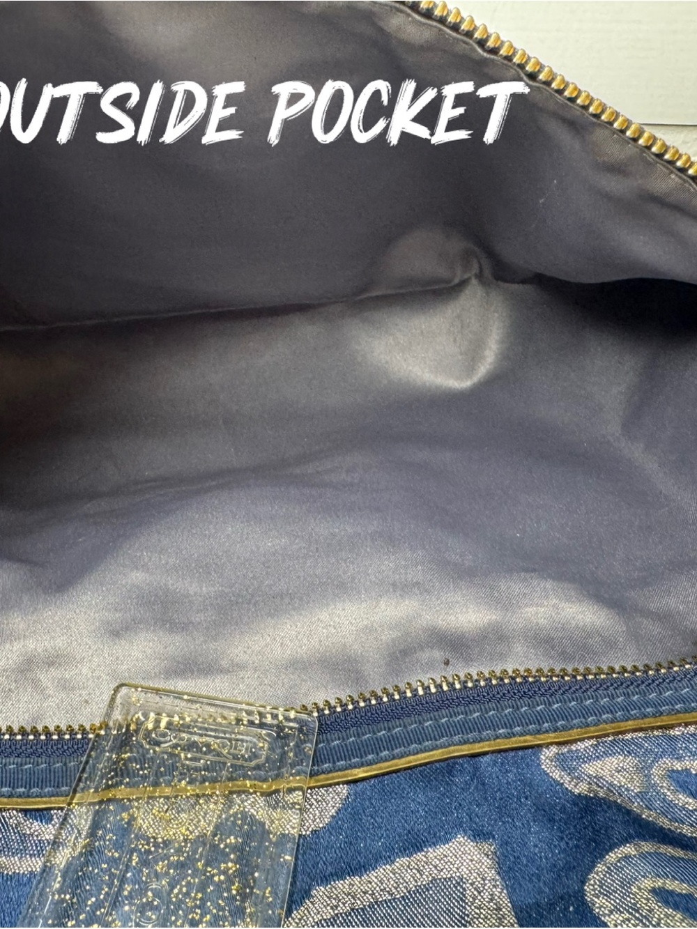 Coach Navy and Metallic Gold Signature Tote - Picture 12 of 16
